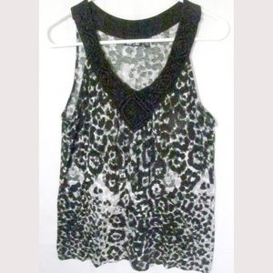 Apt.9 Shirt Top Blouse Sz S Black White Sleeveless
